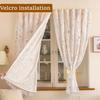Curtains, Blackout, Bedroom Bay Windows, Printed Double-layer Curtains,Light Transmitting, Opaque, No Need To Drill Holes, Magic Tape Curtains