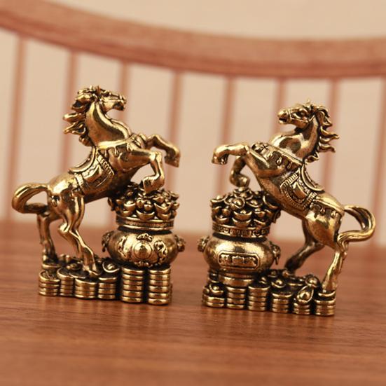 Feng Shui Pferde-Statue 2026 Jahr des Pferdes Tischplatte Messing Ornamente Chinesisches Neujahrssegen Souvenir Tierkreis Tier Skulptur für Festival Heimdeko