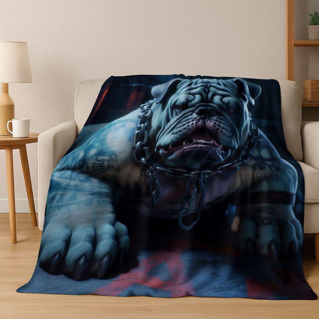 2026 New French Bulldogs Pit Bull Dogs Flannel Blanket,Cozy Soft Throw Blanket for Home Bedroom Bed Sofa Picnic Cover Kids Gift