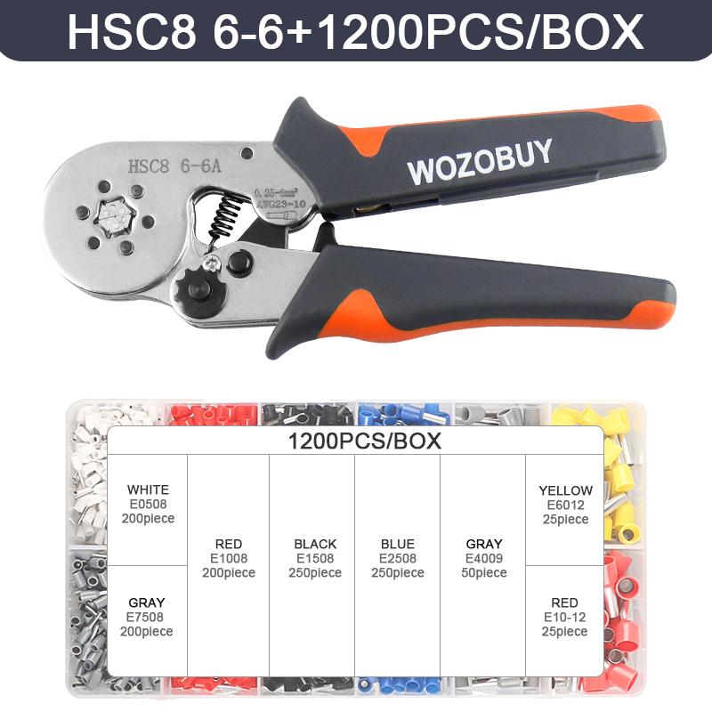 

Набор инструментов для обжима наконечников, саморегулирующийся набор клещей для обжима наконечников проводов с 1200 шт. наконечников проводов наконечников проводов