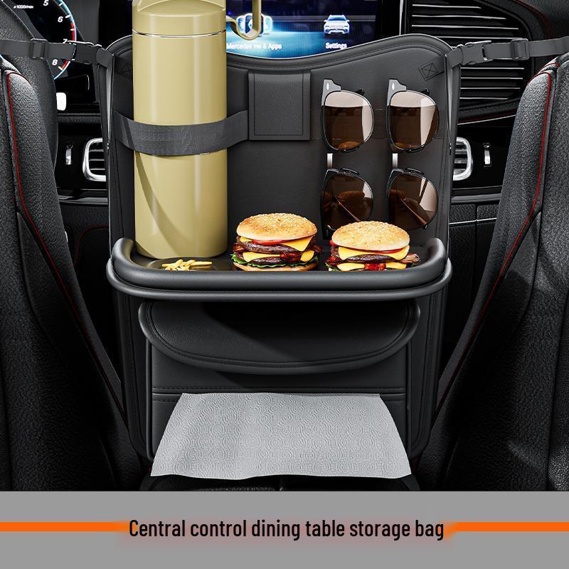Car Seat Back Organizer with Tray & Tissue Box