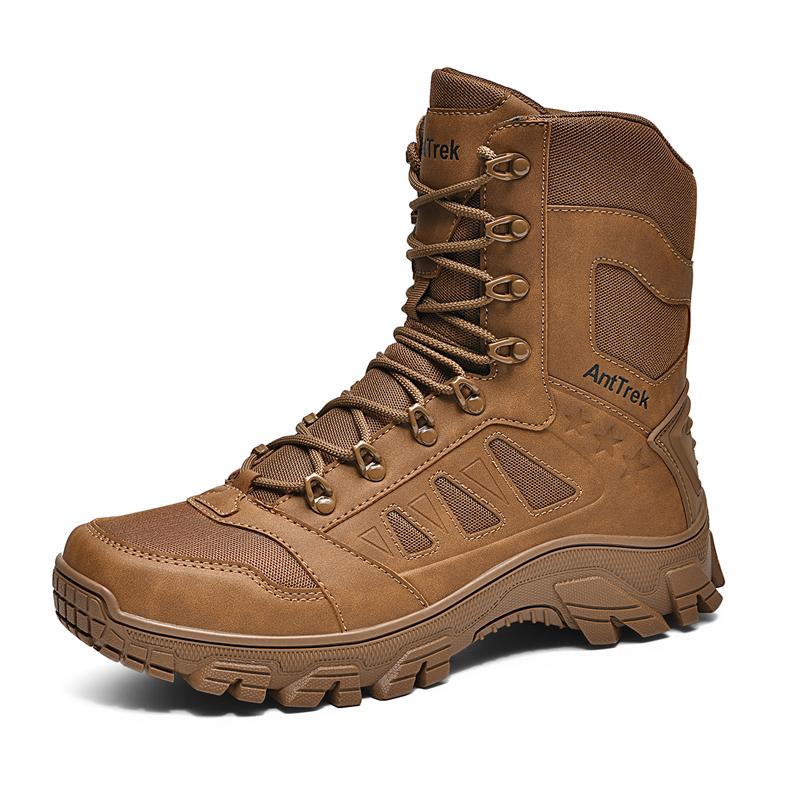 New Four Seasons Men's Outdoor Mountain Climbing and Field Training Boots, Tactical Boots,and Desert Hiking Ankle Boots