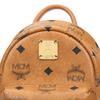 MCM Stark Classic Double-Sided Studded Coated Canvas And Leather Trim Backpack Mini Unisex Backpack Brown Cognac MMKAAVE13CO001