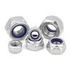 Pack of 20 M3-M10 Hex Lock Nuts with Flat Washers, 304 Stainless Steel, Nylon Lock Nuts, Nylon Insert Nuts, Threaded Nuts, Flat Washers (M6)