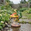 Whimsical Fairy Garden Miniature Kits Resin Frog on Mushrooms Figurine, DIY Micro Landscape Bonsai Ornament, Niche Creative Gifts for Plant