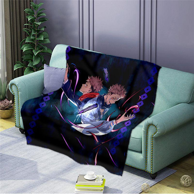 

Anime Kaisen Jujutsu Flannel Printed Blanket Warm Soft Bedding Sofa Decor Home Purple,80x120cm-31.50x47.24in