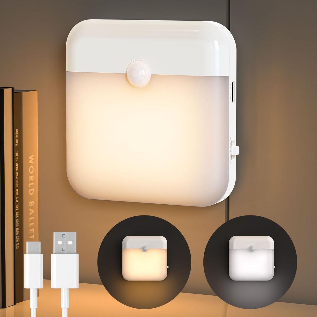 Runtowo Motion Sensor Led Light USB Charging Square Lamp Bedroom Kitchen Stair Hallway Wardrobe Cupboard Lighting Cabinet Light