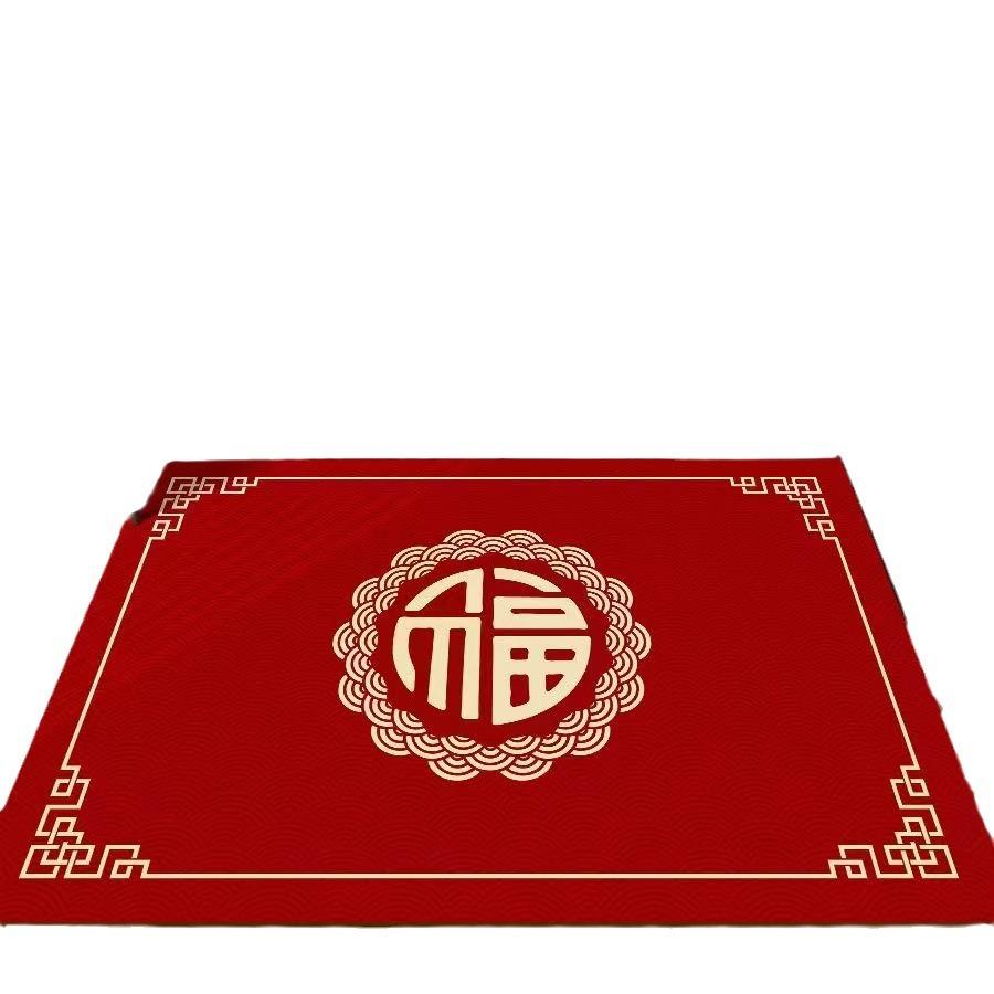 Dragon Festive New Year Crystal Velvet Floor Mat New Chinese Door Entry Carpet Non-slip Absorbent Quick-drying Mat