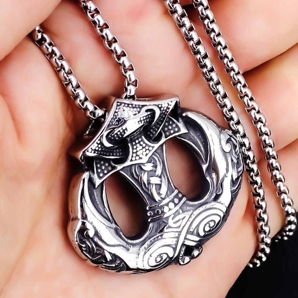 

Necklace Anchor Men s and Women s Heads Viking Culture Pendant 50CM(Necklace Size) срібний