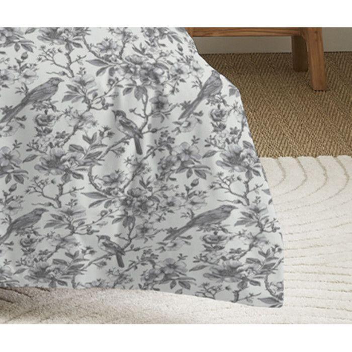 Parure de couette 3 Pièces réversible pour lit 240 x 220 cm "Berengere Nuage" Coton Pur