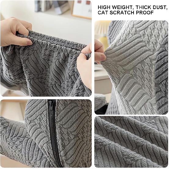 Gaming Chair Cover - Stretchable Machine Washable Fabric Computer Chair Seat Slipcovers Fits Most Office/PC Chairs & Racing Style Seats,Gray