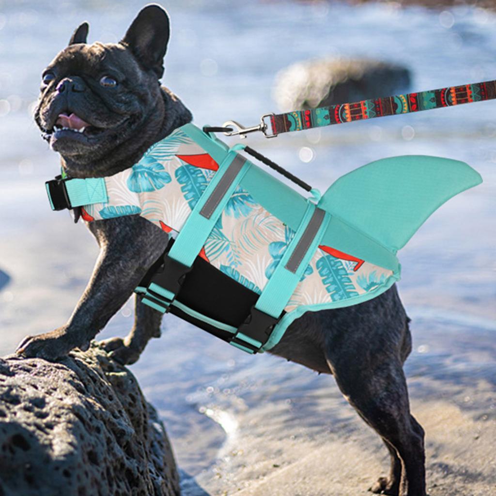 Adjustable Dog Swimming Life Preservers with High Buoyancy Swim Vest Flotation Device Swimsuit Rescuing Handle
