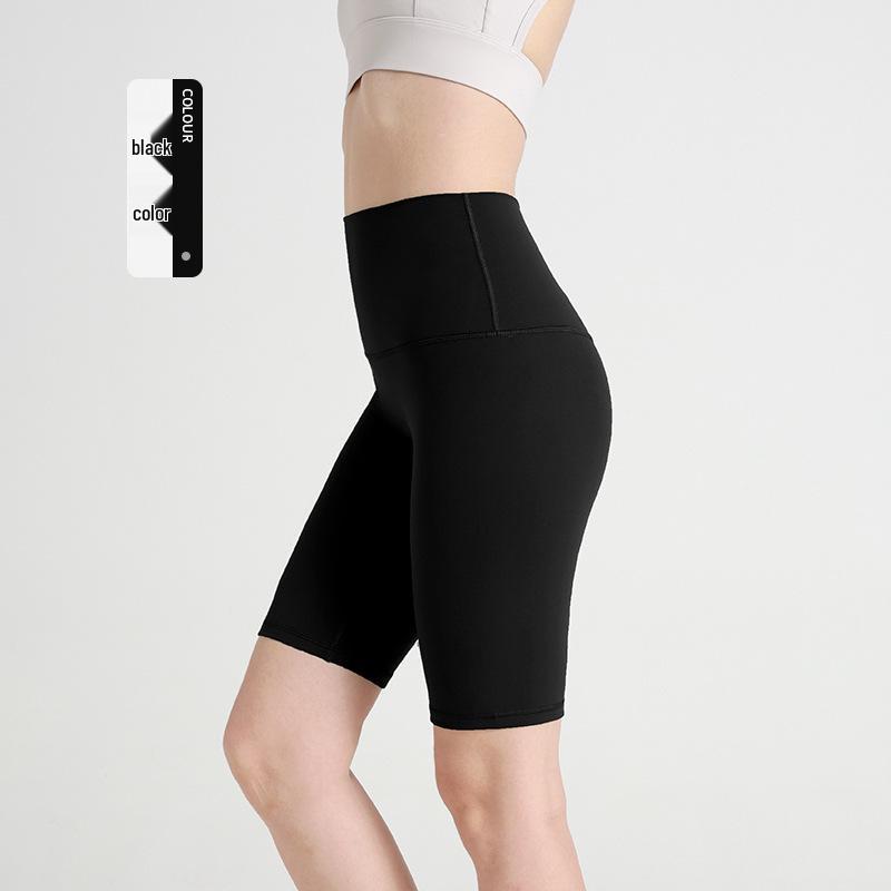 Women's High-Waist Nude Yoga Shorts - Seamless, Summer-Fit, Hip-Lifting Design