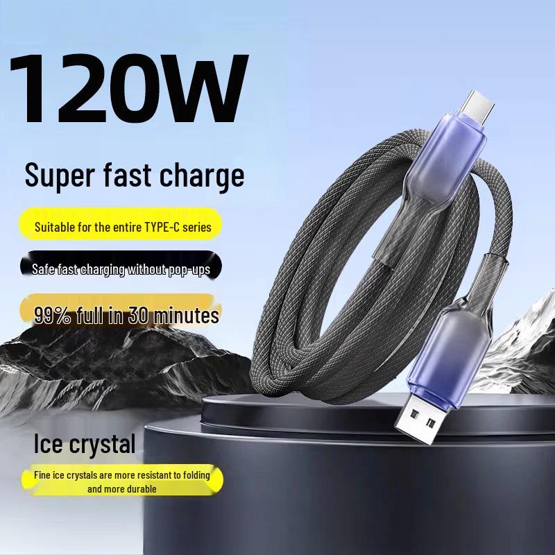 120W Super Fast Type-C Charging Cable for Apple 15/16, Huawei, Honor Phones