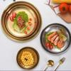 4PC Metal Dining Dish Stainless Steel Round Plate Shallow Tray BBQ Picnic Camping Food Container Tableware Dessert Plate Kitchen