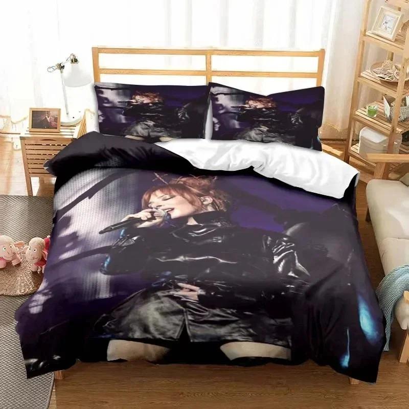 France Mylène Farmer Duvet Cover Pillowcase 2/3Piece Bedding Set for Kids Girl Boys Bedroom Gift Single Double Large Size