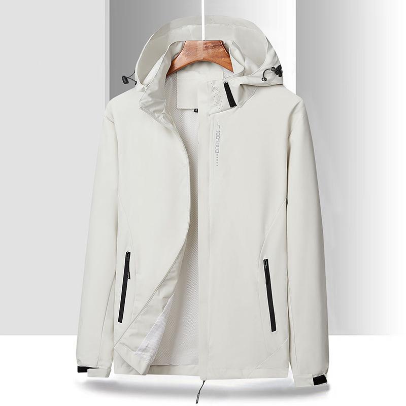 Men s Windproof Waterproof Hooded Jacket - Breathable, Single-Layer, Spring/Autumn Style, Custom Logo Available 5XL слоновая кость
