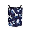 A Soccer-Themed Laundry Basket, Features a Spacious Round Design with a Handle, Perfect for Organizing Your Home, Apartment, Or Dorm. This Bohemian-St