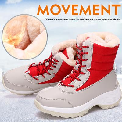 Bottes d'hiver chaudes pour femmes Bottes de neige à semelles épaisses antidérapantes Imperméables et à isolation thermique Bottes de neige