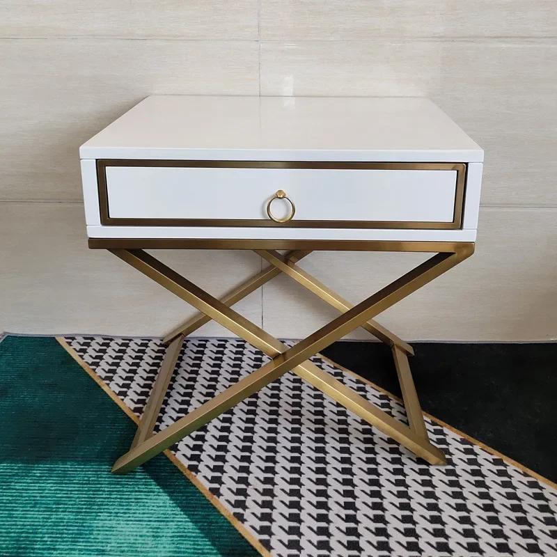 European Style  Luxury Bedroom Nightstand Living Room Side Table Coffee Corner Cabinet Bedside Locker