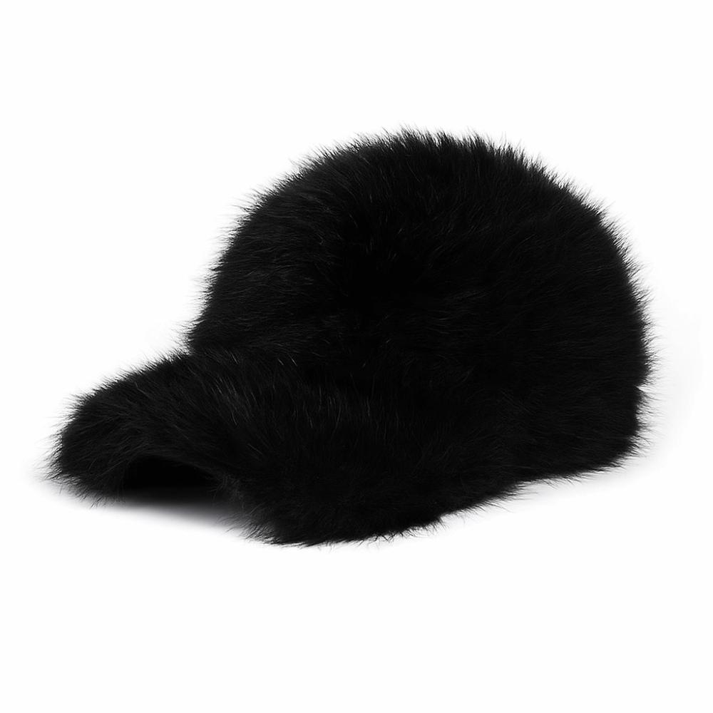 Versatile Solid Color Baseball Hat Warm Thickened Winter Baseball Hat Fluffy Windproof Fur Hat Unisex