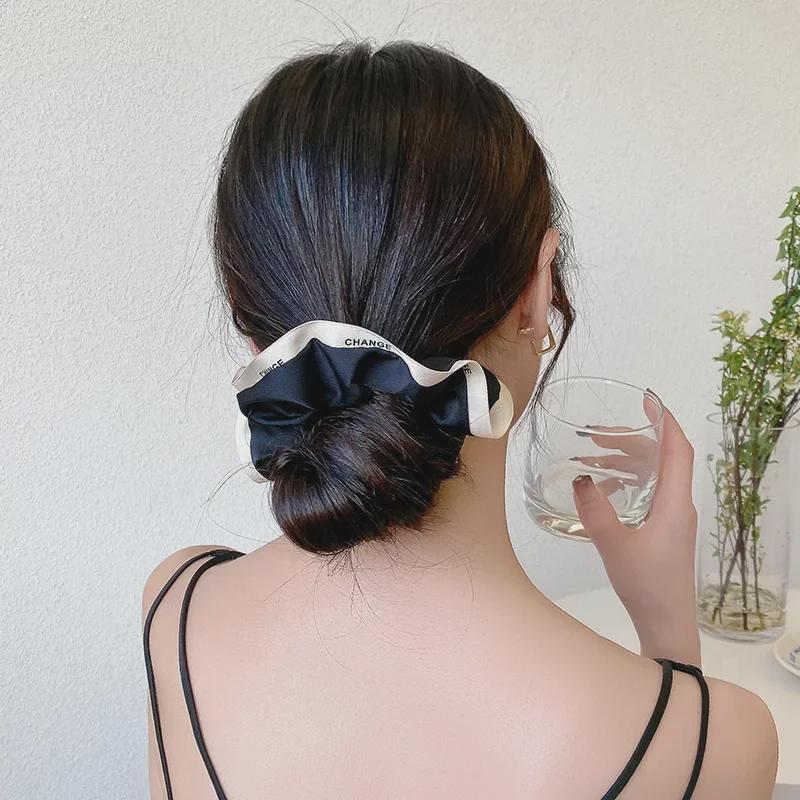 Korean Style Hair Ring: Leather Ponytail Holder & Ball Hair Accessories for Women