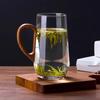 ZISIZ Glass Tea Cup with Wooden Handle