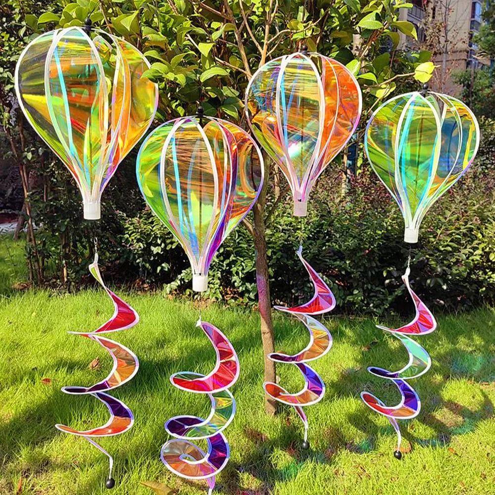 Rotating Sequins Rotating Laser Wind Rainbow Spiral Wind Spinner Windmill Decor  Garden Decor