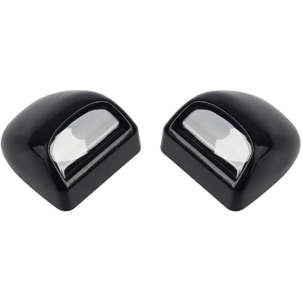 HERCOO License Plate Lights Lamp Lens Black Housing Compatible with Silverado Sierra Avalanche Suburban Escalade Yukon Step Bumper Truck Clips