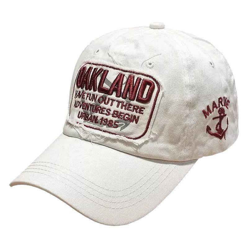Korean Version of American Retro Baseball Cap Big Head Letter Casual Baseball Cap Women's Red Wide Brim Showing Face Small Hat