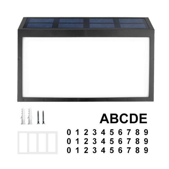 Solar House Numbers Light LED Illuminated Waterproof Address Sign Easy Installation Solar-Powered Lighting Doorplate for Front Door