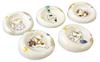 Kyo-yaki Kiyomizu-yaki Hozan Chopstick Rests, Set of 5, "Playing with a Ball" Hhn438