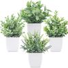 4 Pack Fake Plants Mini Artificial Greenery Potted Plants for Home Decor Indoor Office Table Room Farmhouse Bathroom Decor