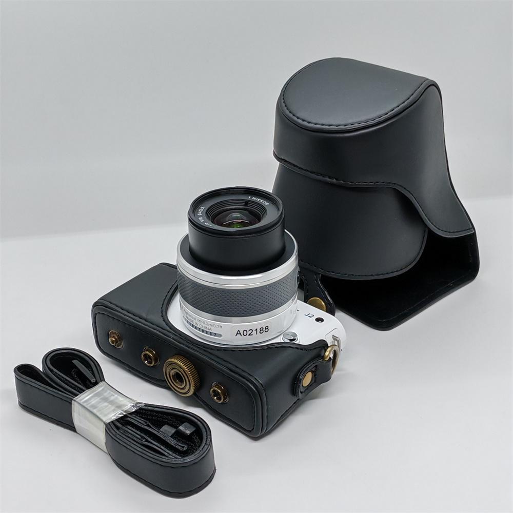 PU Leder Kameratasche Hülle Für Nikon J1 J2 Ganzkörper-Schutzhülle Mit Riemen