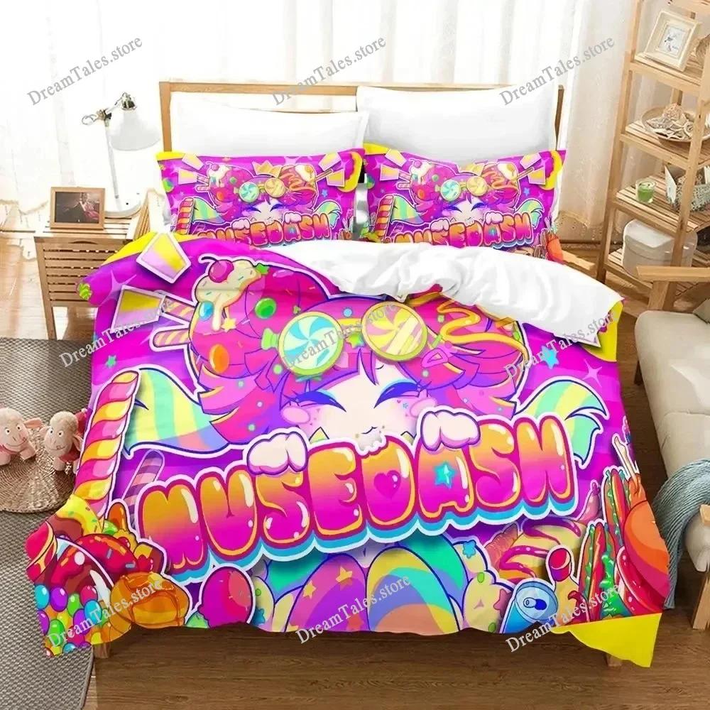New Muse Dash Game Bedding Set Single Twin Full Queen King Size Bed Set Adult Kid Bedroom Duvet Cover Sets 3D Print Game Anime