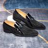 Men'S Leather Shoes Sequined Dinner Party Shoes Handmade Business Casual Loafers Pointed Sneakers Men'S Shoes