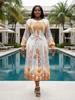 Plus Size African Women's Pleated Dress - Miyake Style, Printed, Lace-up Waist, Elegant Long Fit, Slimming (2026 Collection)