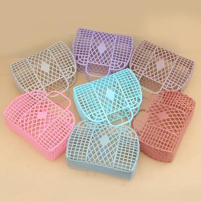 1PC Bathroom Bath Basket Foldable Laundry Basket Plastic Storage Basket Portable Small College Dorm