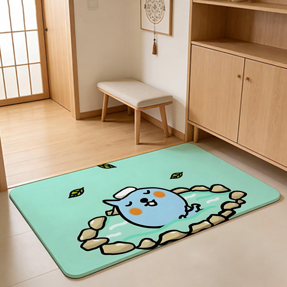 ANIME Q-Qoo Floor Mat Absorbent Floor Mat Non-Slip Entrance Rug for Bathrooms Restrooms and Toilets