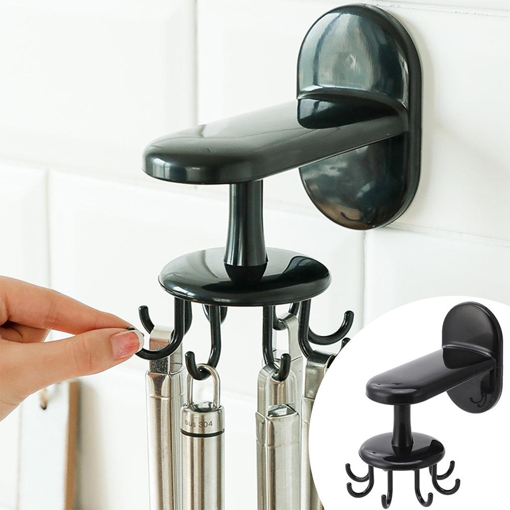 Kitchen Gadgets Accessories Bath Hook Wall Mounted 360° Rotating Coat Hanger
