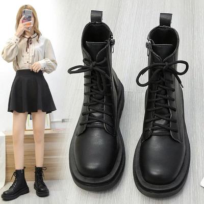 Damen Plateau Schuhe Herbst Runde Zehenpartie Seitlicher Reißverschluss Stiefeletten für Damen Lässige Sneaker Outdoor Damen Plateau Stiefel