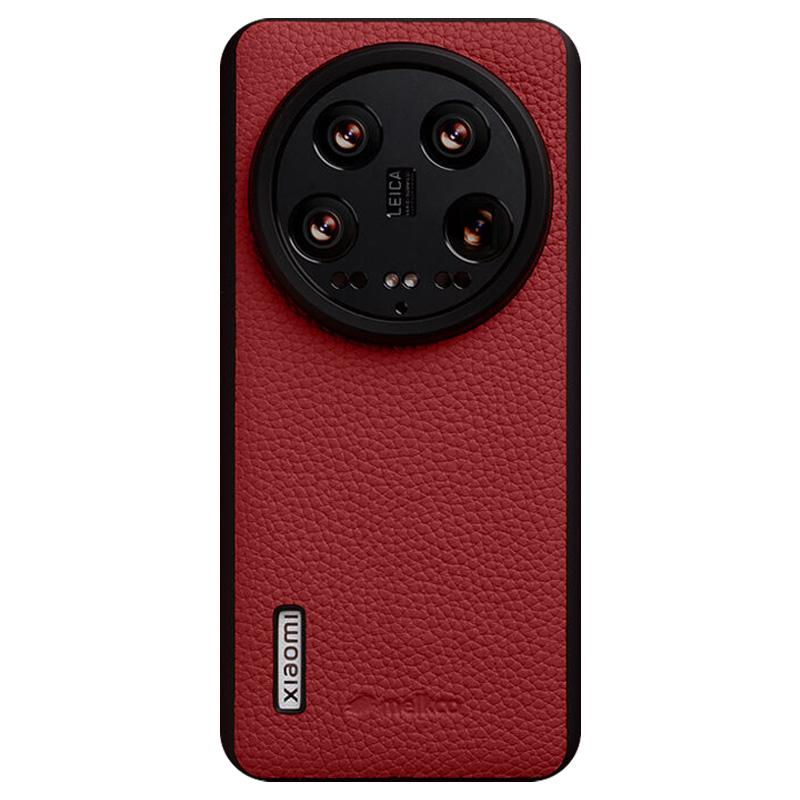 MELKCO Etui na Xiaomi 14 Ultra Pokryte Skórą Naturalną PC Pokrowiec na Telefon