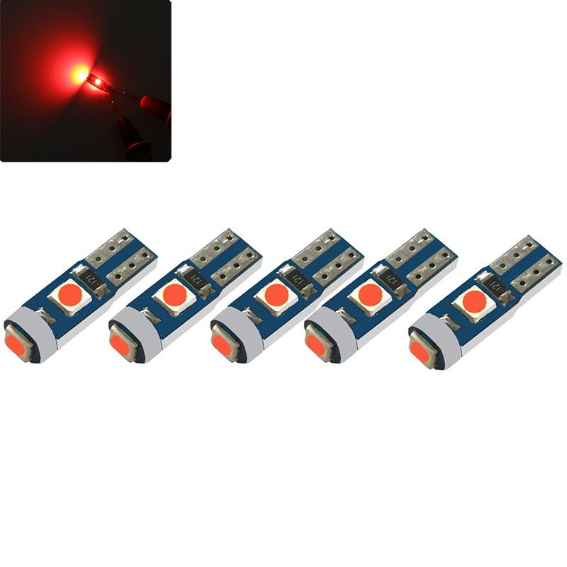 5PCS 12V T5 3030 Led Bulb Car Interior Lights Dashboard Auto Instrument Lamp