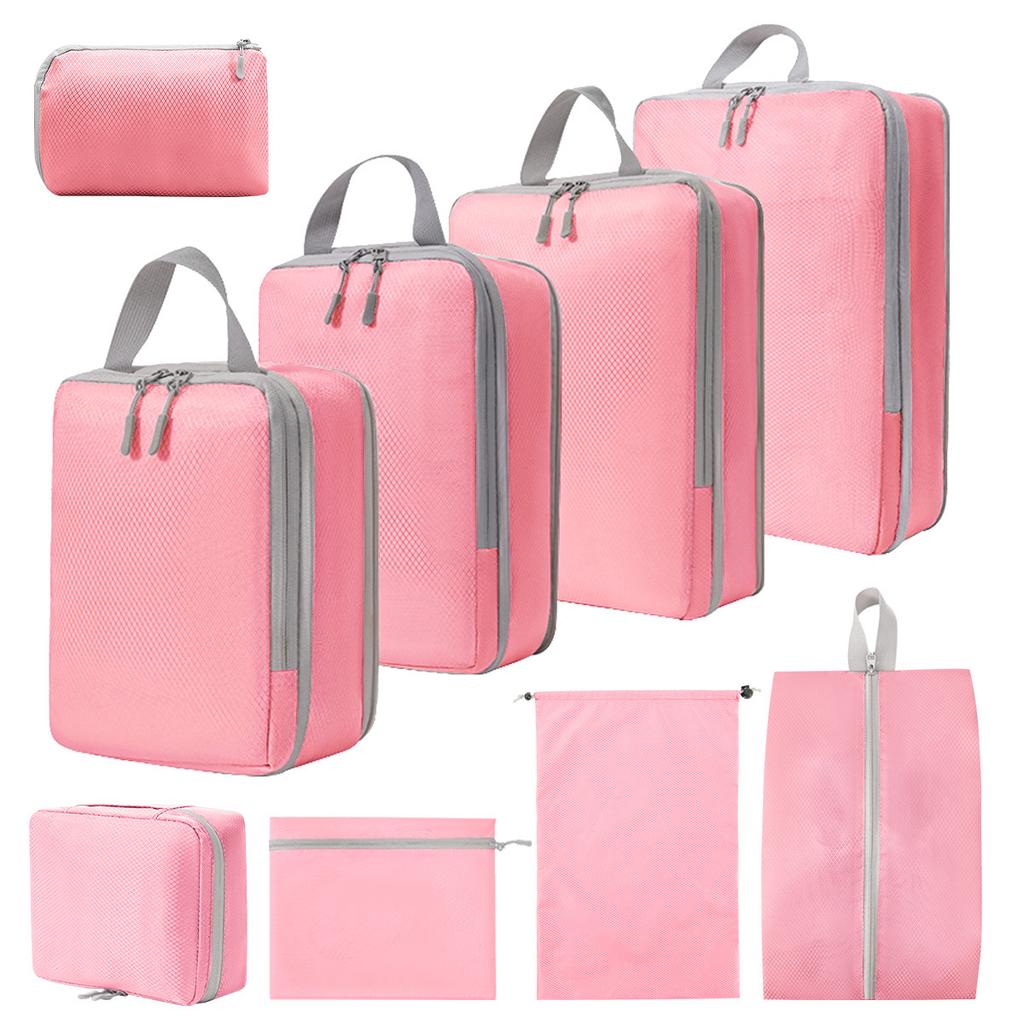 Compressed travel storage bag nine piece set for business travel clothing classification organization storage toiletries bag set
