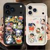 Phone Cover Case for iPhone 14 17 Pro Max 11 Air 13 16 12 Pro 15 Plus Colorful Crayon Shin Chan