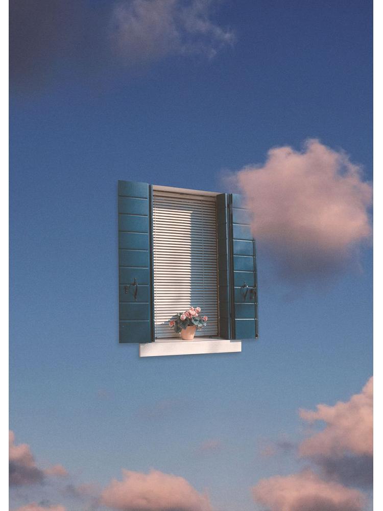 Vintage Future Imagination Sky Cloud Plakáty Obraz na plátně Legrační obraz na zeď pro moderní obývací pokoj Domácí dekorace