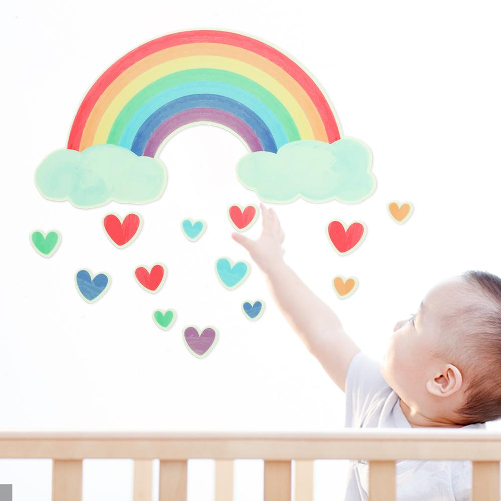 Luminous Rainbow Clouds Love Wall Sticker