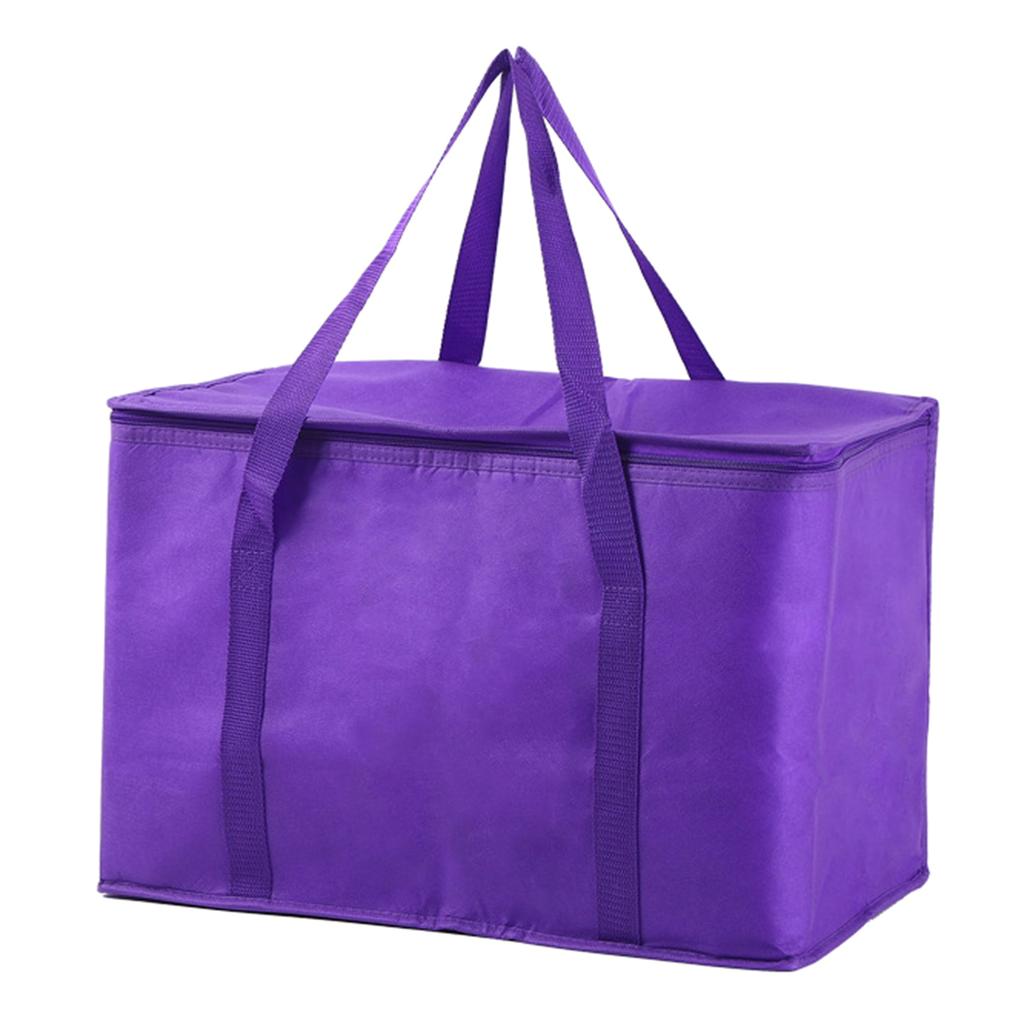 Thermal Insulated Reusable Grocery Bag Collapsible Food Delivery Bag With Zipper Top for Office Lunch Camping BBQ