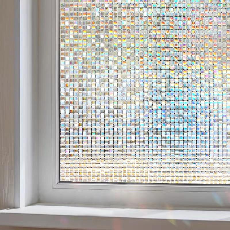 

Антистатическая виниловая пленка для защиты окон 3D наклейки Радужная пленка для стеклянных дверей Теплоизоляция Анти УФ 45x200cm