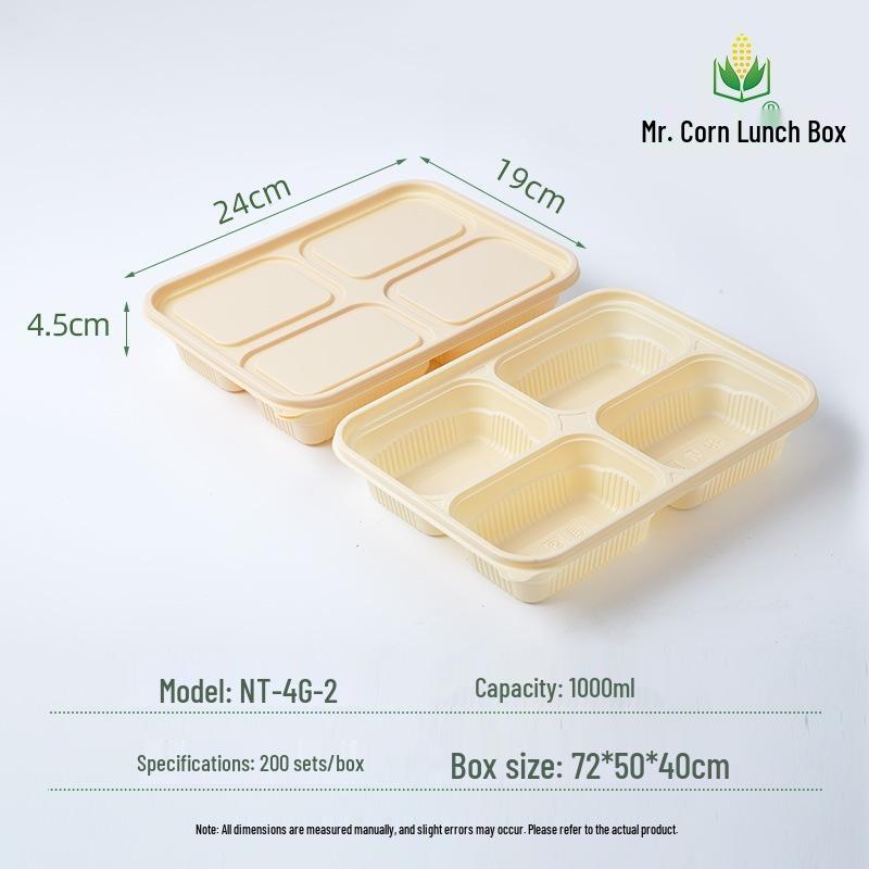 Eco-friendly Corn Starch Divided Food Container